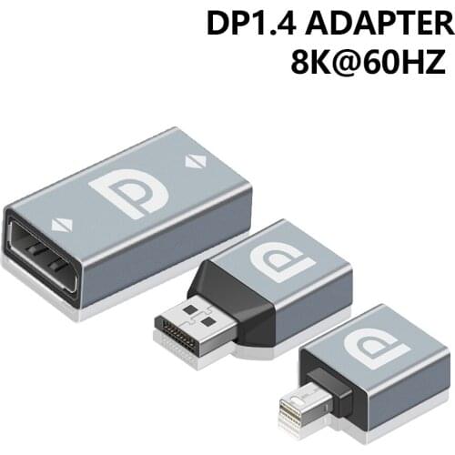 HD DP Video Converter DP1.4 To DP Female Mini DP Adapter Support 8K@60Hz For Laptop Computer Monitor Home Projector