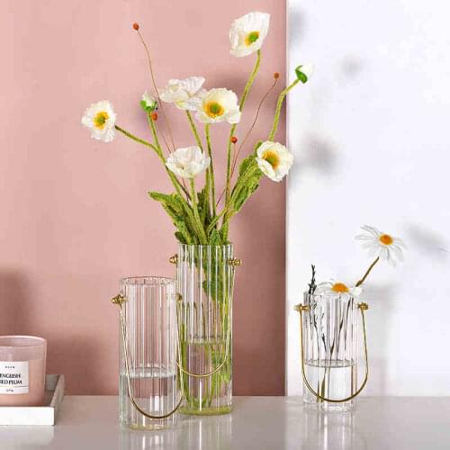 Ins Vases Transparetn Vertical Glass Modern Decorative Vases For Flowers Home Decor Decoracion Hogar Adornos Para Casa Decorac