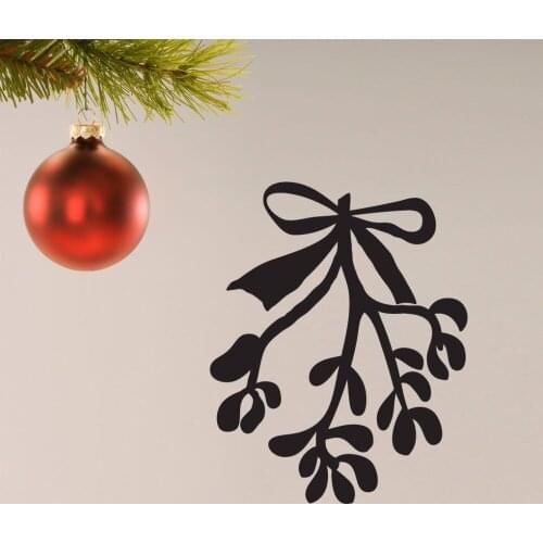 Mistletoe Seasonal Christmas Holiday Flowers & Shapes Vinyl Wall Stickers for Holiday Home Decoration Decals Murals L606