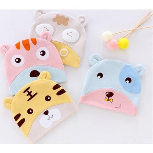 Baby Cartoon Animals Print Cotton Warm Newborn Hat Baby Girl Boy Autumn Winter Hats For Kids Infant Toddler Beanie Cap Girls Hat