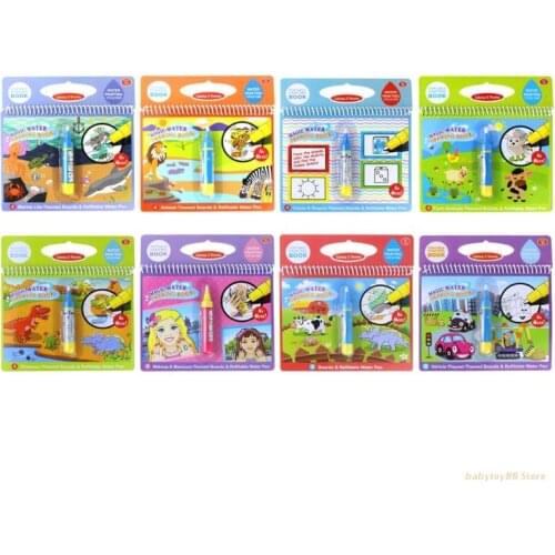 Y4UD Early Educational Water Color Book DIY Premium Quality Soft Books with Pen for Toddlers Early Education Supplies