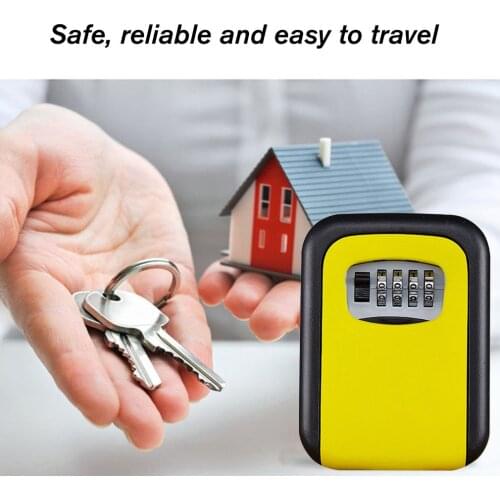 Alloy Code Lock Key Box Wall Mount Key Storage Secret Box Organizer 4 Digit Password Security Code Lock Key Safe Box