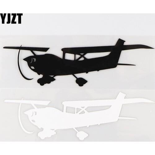YJZT 16.2×5CM Airplane Vinyl Decal Funny Car Sticker Car Truck Windows Decor Black / Silver 10A-0623