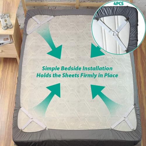 4PCS/Set Elastic Bed Sheet Grippers Belt Fastener Bed Sheet Clips Mattress Cover Blankets Holder Sofa Fixation Organize Gadgets