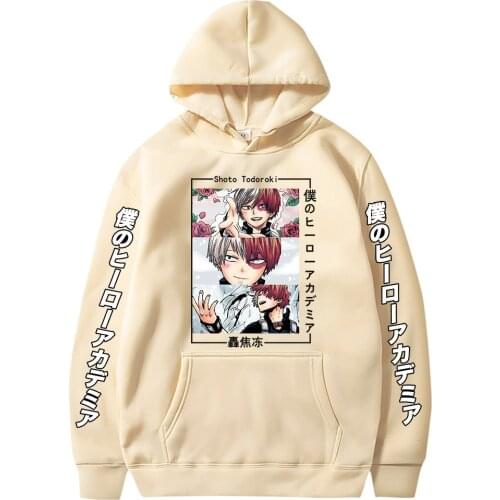 Shoto Todoroki Hoodies Cosplay Anime My Hero Academia Sweatshirt Men Women Loose Oversize Casual Pullovers Hooded Pocket Sweater