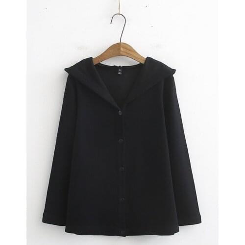 Plus Size Womens Cardigan Knitted Black Blue Casual Jacket