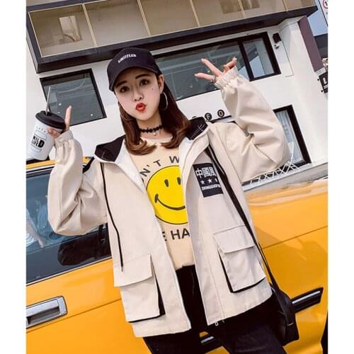 Tooling short coat female spring and autumn 2019 new Korean version of loose casual jacket baseball uniform A376