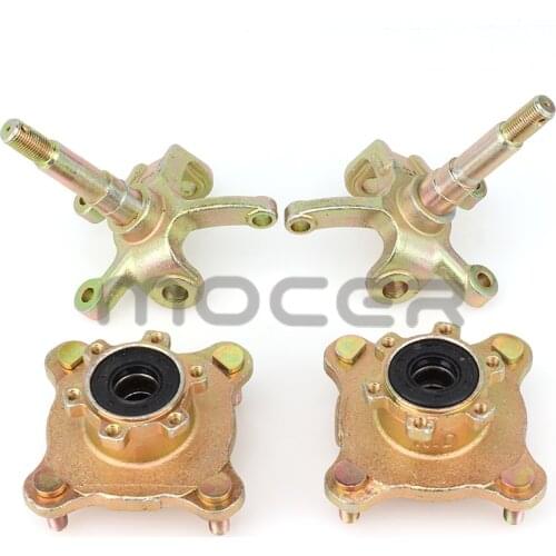 1SET Steering Strut Knuckle Spindles with 110mm M10*4 STUD Brake Disc Wheel Hubs Fit For Golf Buggy Go Kart Karting Quad Bike