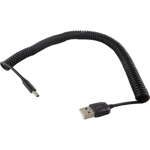 1x USB 3.1 Type C Male To USB 2.0 A Male Plug Spiral Coiled Data Sync Adapter Connector Cable 10ft/3m