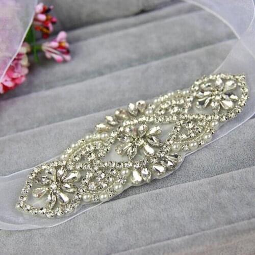 1Piece High Quality Rhinestone Applique Strass Dazzling Glass Material Crystal Belt For Wedding Decoration Handcraft ML10