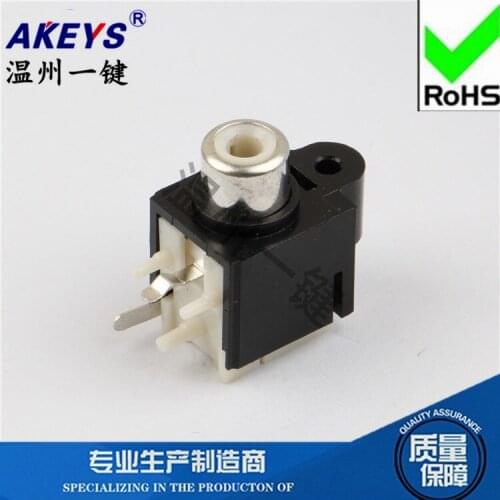 10pcs AV1-8.4-13 With screw holes AV 5-pin with core RCA Block Single hole PCB welding type Video socket