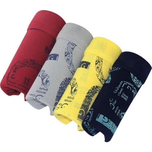 4Pcs Boxer Shorts U Convex Printed Men Stretchy Lightweight Breathable Boxer Underpants calzoncillos hombre трусы мужские