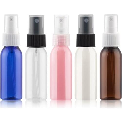 48 X 30ml Travel Refillable Bottle liquid Refillable Press Pump Spray PET Plastic Bottle Liquid Container Empty Perfume Atomizer