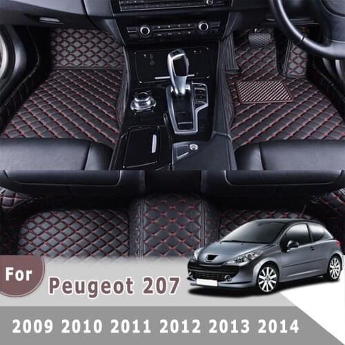 Auto Styling Carpets Accessories Right Hand Drive Car Floor Mats For Peugeot 207 2009 2010 2011 2012 2013 2014