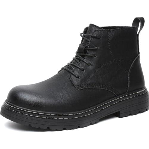 New Autumn Winter Male Botas Waterproof Outdoor Men Shoes Men Fashion Lace-up Ankle Boot High Quality Men British Boot