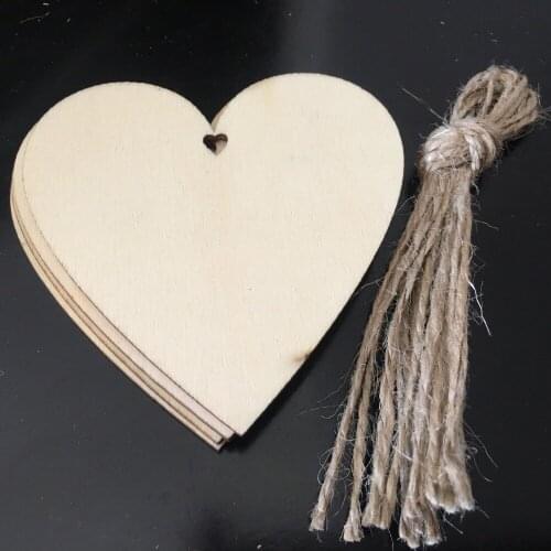 Wooden heart kids crafts christmas tree decoration hanging wood