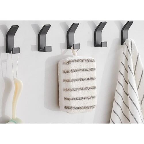 Double Hook Black White Towel Hook Bedroom Clothes Hook Bathroom Towel Hook Living Room Wall Hook Bathroom Kitchen Accessories