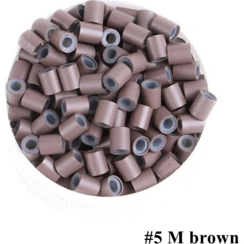 Harmony Plus Hair 500pcs 3.4*3.0*4mm With silicone Copper tubes links beads for I tip hair extensions tools accessories