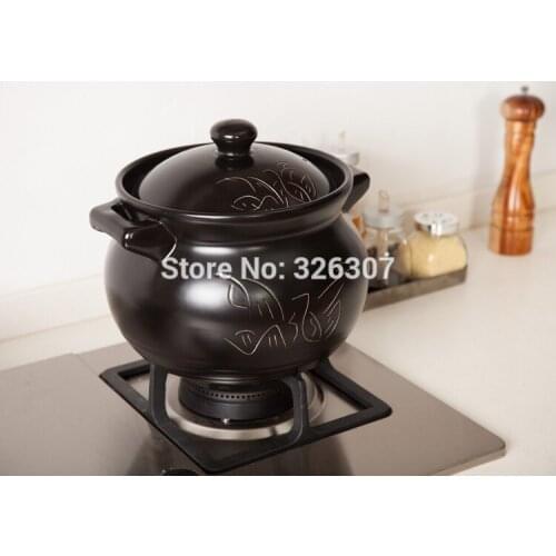 Chinese 5L 4KGS ceramic sand pot cookware stock porridge earthen stewpot saucepan marmite stew soup rice tureen casserole