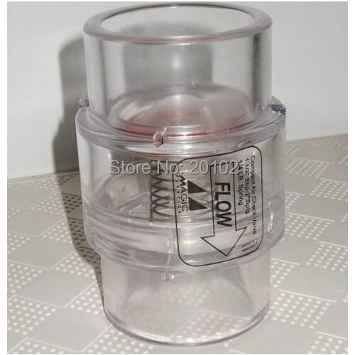 Compact Air Check Valve Transparent 1 1/2" Slip- 2" Spig 1/4 LB.Spring Spa air Blower Check Valve 1/4# 1.5/2" for most spas
