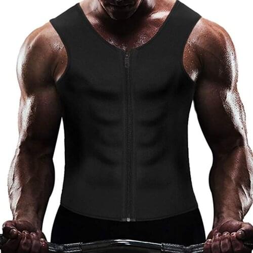 Hot Neoprene Sauna Suit for Men Waist Trainer Vest Corset Body Shaper with Adjustable Tank Top Slimming Faja Shapewear Fitness