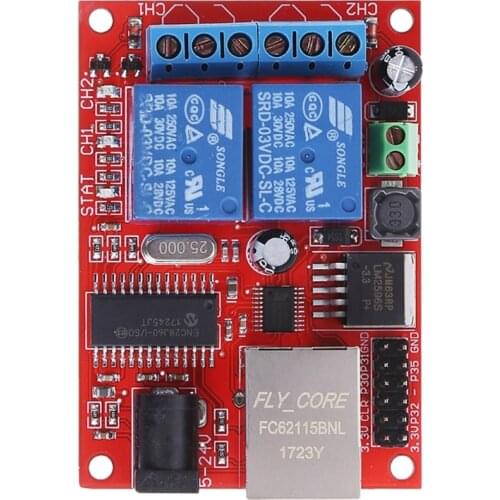 LAN Ethernet 2 Way Relay Board Delay Switch TCP/UDP Controller Module WEB Server