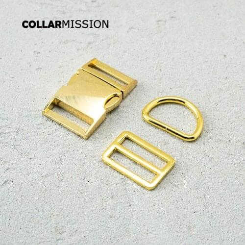 Metal buckle+Tri-Glid+D ring/set) Metal plated buckle 30mm for backpack bag webbing DIY cat dog collar DIY accessories