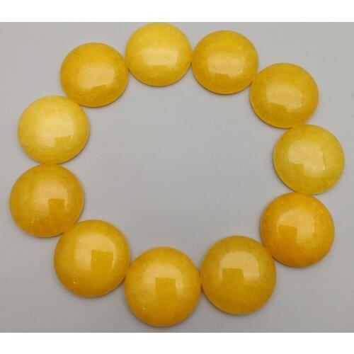 Fashion 20mm yellow stone beads Good quality charm cab cabochon no hole 20Pcs/lot for jewelry making Ring accessories