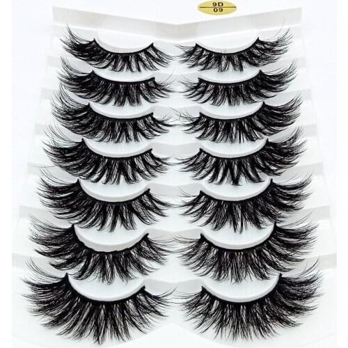 Mink eyelashes 3D mink hair eyelashes 7 pairs long makeup 3d faux nature fake lashes extension false eyelashes Wholesale price