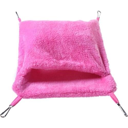 Newest Mini Animal Housing Pocket Bed Soft Coral Velvet Dutch Pig Squirrel Chinchillas Hamster Cage Hanging Sleeping Bag Carrier