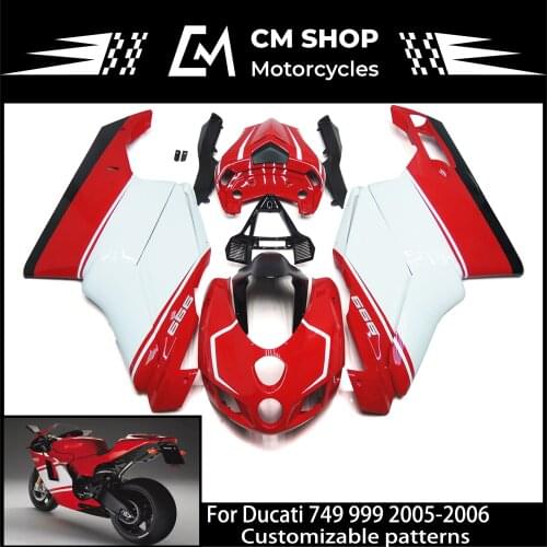New ABS Motorcycle Fairing Kit for Ducati 749 999 03 04 05 2003 2004 2005 06 Injection Mold White and Red Body Fairing Kit