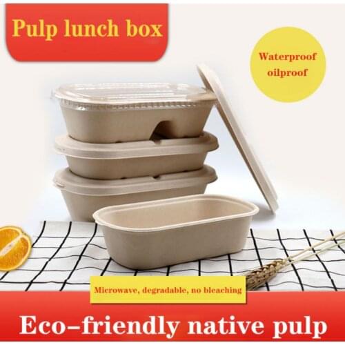 Disposable Paper Meal Box Salad Box Degradable Lunch Box Environmental Food Takeout Packaging Box