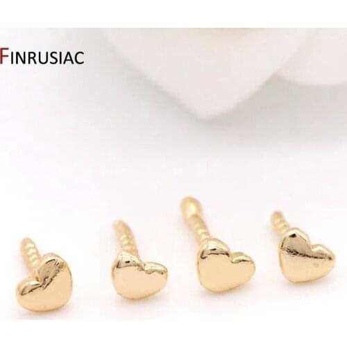 Supplies For Jewelry 14k Gold Plated Mini Eyelet Small heart/star/moon/ butterfly shape Screw Eyes Pin for Jewelry Making