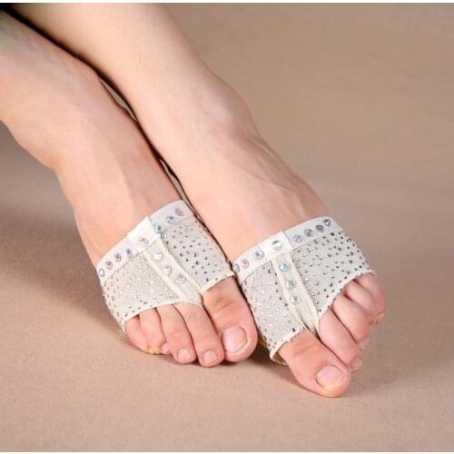Sequins Heel Protector Professional Ballet Dance Socks 1 Pair Belly Dancing Foot thong Toe Pad Belly Dance Accessories