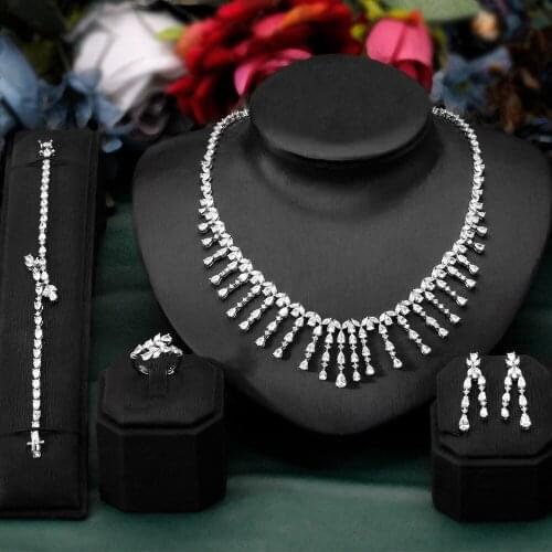 Unique Design Fashion Women Jewelry Set For Wedding Cubic Zirconia Super Quality Anniversary Gift Nigerian Bridal Jewellery