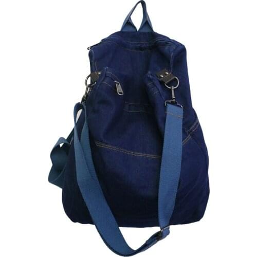 Female School Bag for Teenage Girls Unisex Schoolbag Fashion Denim Blue Women Backpack Casual Canvas Student Shoulder Bag