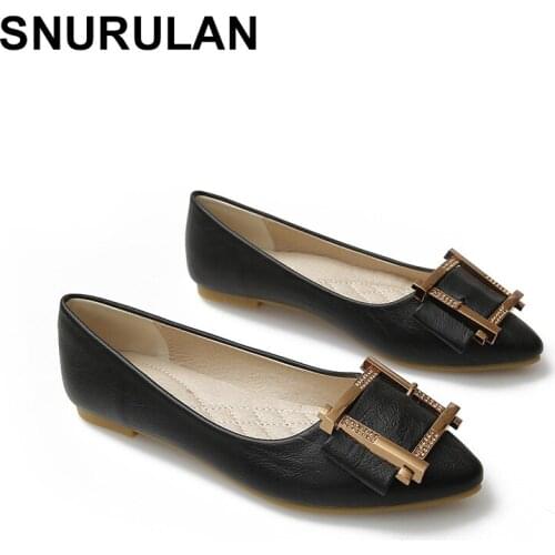 SNURULAN Plus Size 33-43 Women Flats Sweet Slip On Flat Shoes Oxford Ballet Flats Bow Woman Loafers Black Grey Ladies Shoes