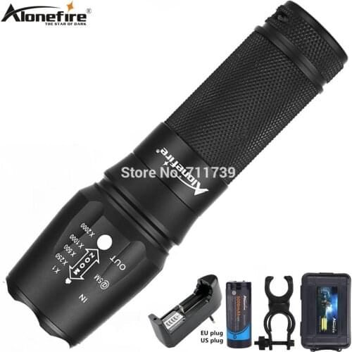ALONEFIRE X800 Zoom Cree XM-L2 T6 led Zaklamp torch lantern Defensive Tactical flashlight night light 26650 Rechargeable battery