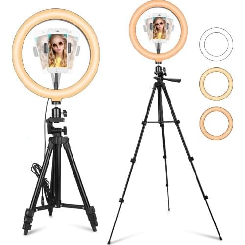Photo LED Selfie Ring Fill Light USB 10 inch 26cm Camera Phone Ring Lamp With Stand Tripod For Makeup Video Live Stream Studio