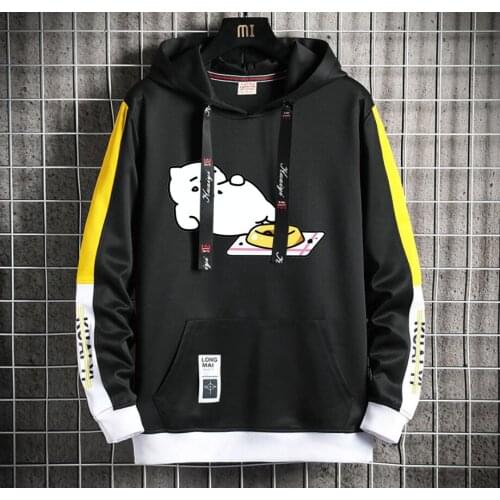 Anime Neko Atsume Hoodie teenagers Popular Harajuku Hoodeds Pullover Streetwear Casual Fake Two-Piece jacket coat