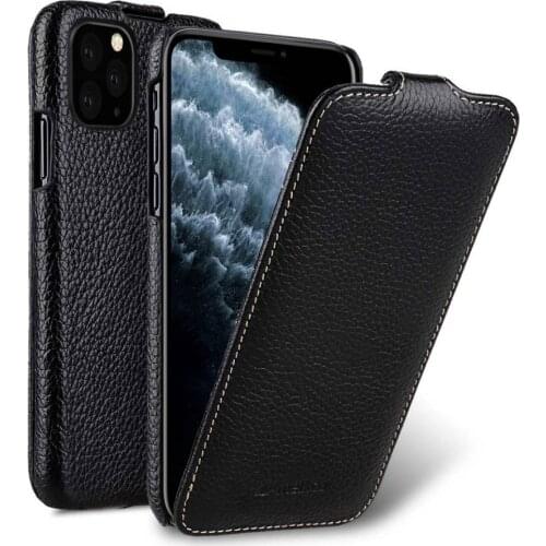Melkco Vertical Genuine Leather Case for iPhone 11 Pro Max 12 Mini 8 Plus 7 SE 2020 XS Max XR X First Layer Cowhide Flip Cover