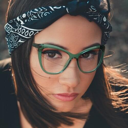 Fashion High Quality Cat Eye Glasses Frame Women Big Frame Eyeglasses Female Anti Blue Light Lens Classic Eyeglasses Frames
