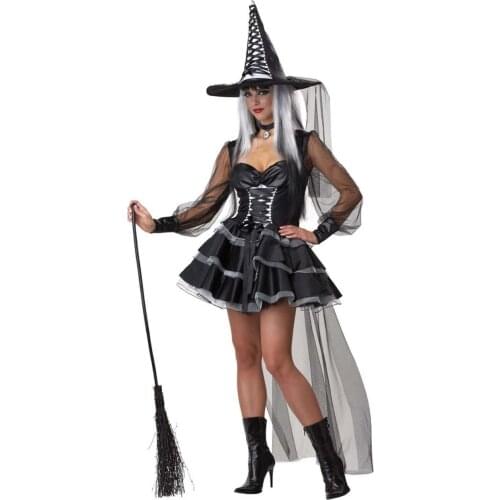 Witch Cosplay Costume Women Evil Halloween Costume Femme Dark Devil High Quality Carnival Sexy Party Fancy Dress W84455