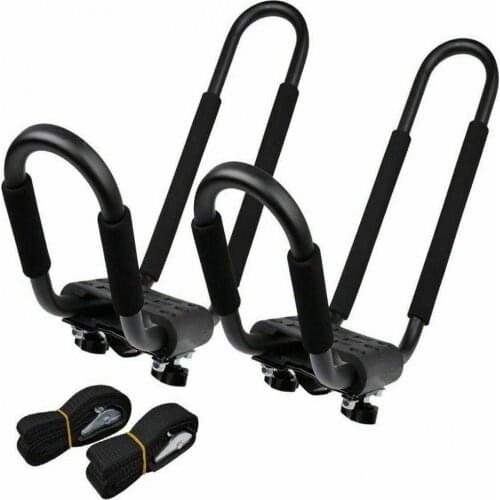 2Pcs Kayak Roof Rack Vehicle-mounted Universal Metal J-Bar Car SUV Truck Top Carrier for Canoe