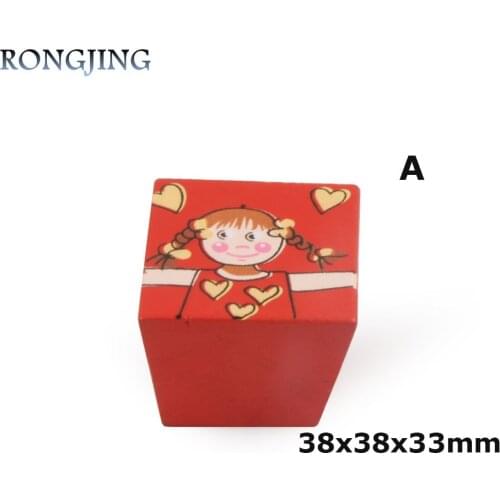 5xCartoon Cabinet Knobs Kids Drawer Wooden Handles Children Bedroom Knobs Kindergarten Shake Handles & Knobs Shoes Box Bas Pulls