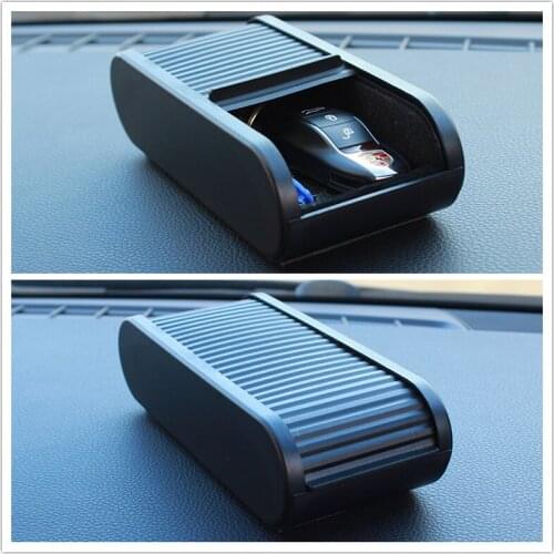 Car Storage Box Hiden Organizador Felt Lined Interior 3M Adhesive Mount Storing Coins Keys Cards Watches Phone D21