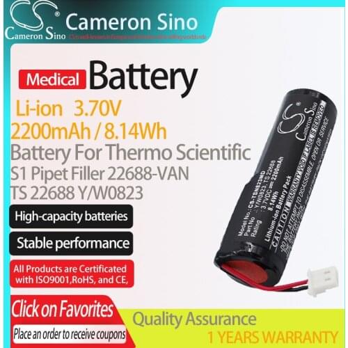 CameronSino Battery for Thermo Scientific S1 Pipet Filler fits Thermo Scientific 22688-VAN Medical Replacement battery 2200mAh