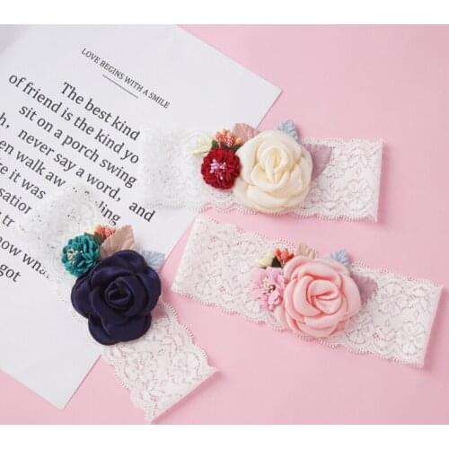 5 Color Childrens Headband Jacquard Mesh Flower Handmade Simulation Super Soft Baby Headband Baby Lace Headband