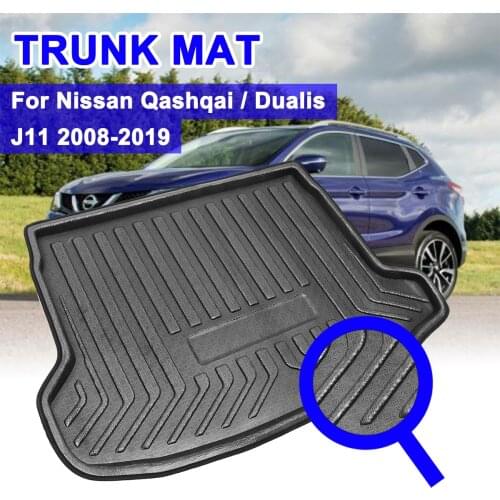 For Nissan Qashqai Dualis J11 2008-2019 Rear Cargo Boot Liner Trunk Floor Mat Tray Carpet Mats Mud Kick Car Accessories