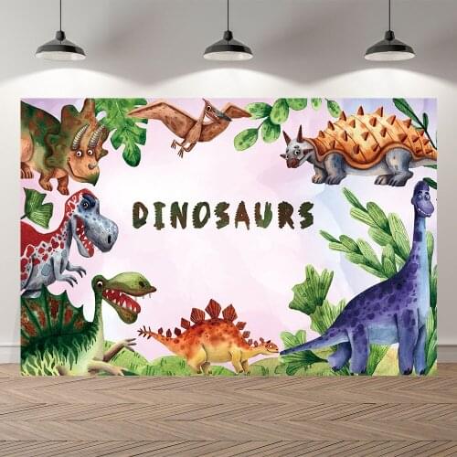 Seekpro Photography Background cartoon dinosaurs Happy birthday party baby shower Backdrop Photo Background Photocall
